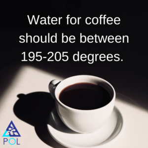 what temperature should water be boiled at for coffee